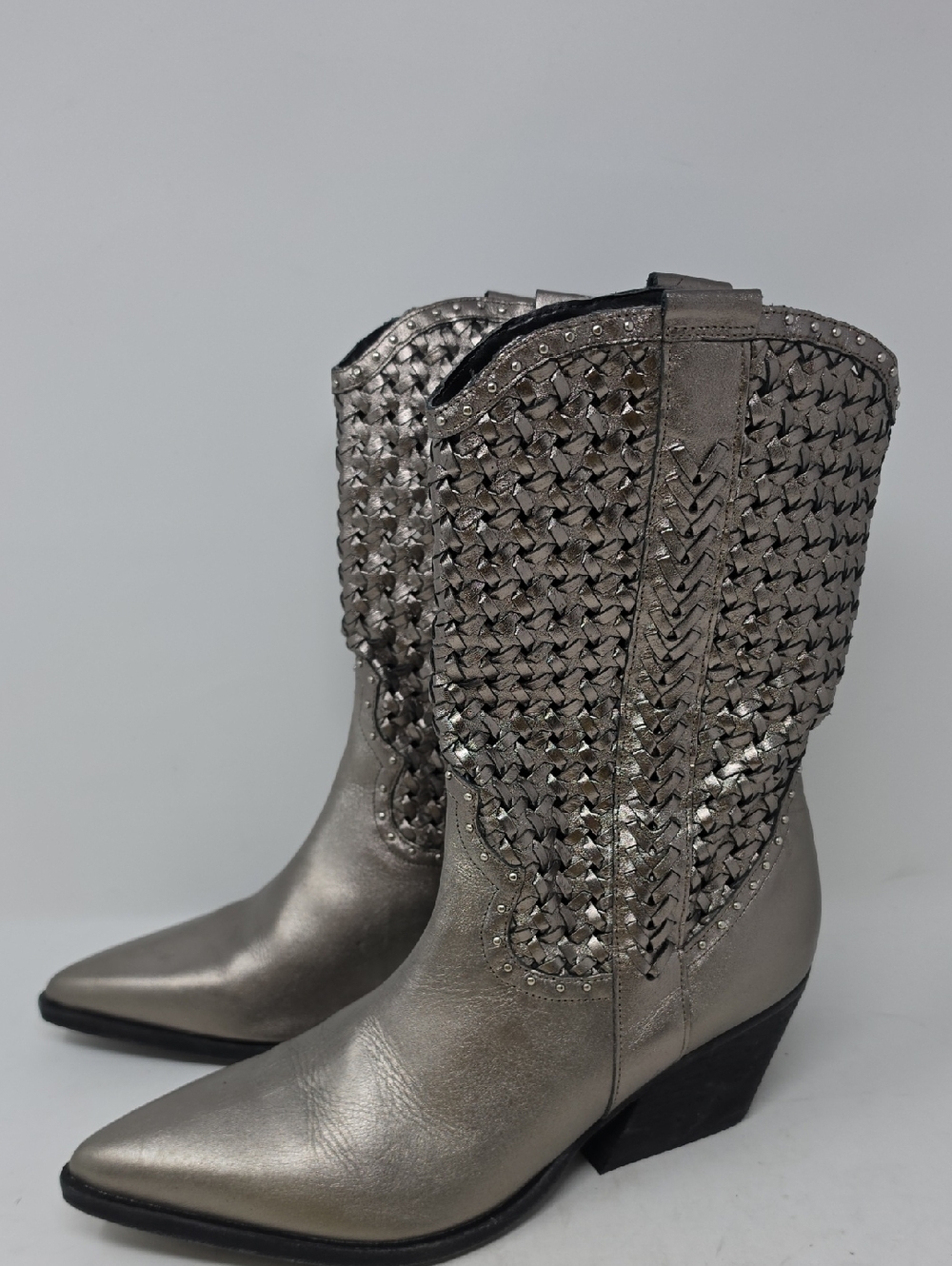 Golo Women's Reverse Woven Shaft Western Fashion Boots - Snip Toe Size 9.5